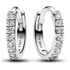 Pandora Timeless Sparkling Huggie Sterling silver, Clear cubic zircoa hoops 293015C01 main product photo