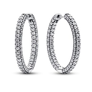 Pandora Timeless Pave Single-row Sterling silver hoops 293016C01 main product photo