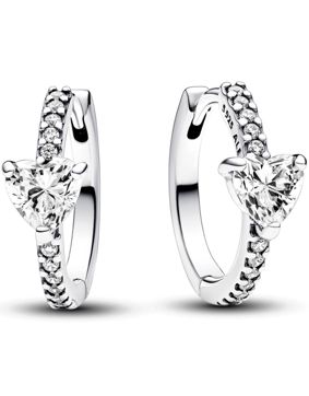 Pandora Timeless Sparkling Heart Hoop Earrings Sterling silver hoops 293101C01