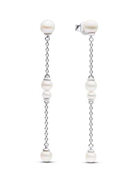 Pandora Timeless Sterling Silver shoulder-duster långa pärlörhängen 293152C01