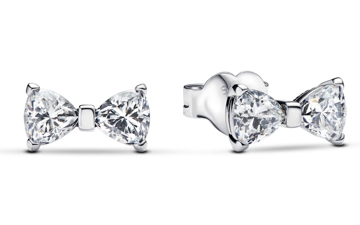 Pandora Timeless Bow silver örhänge clear 293542C01