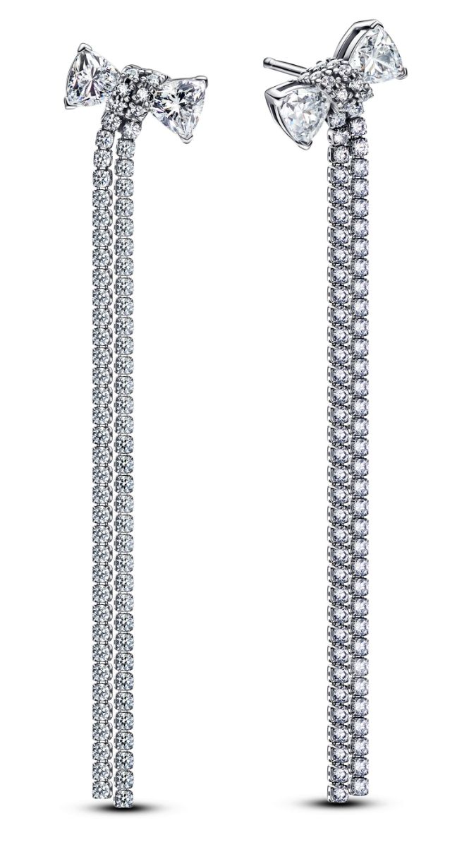 Pandora Timeless Pavé Bow Drop örhänge 293544C01