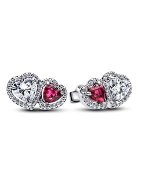Pandora Classic Stone Halo hjärtörhängen 293633C01