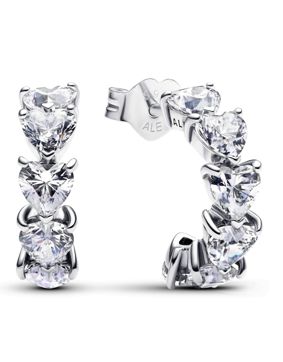 Pandora Classic Stone Sparling Hearts hoops 293657C01