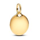Pandora Moments Engravable round 14k gold-plated berlock 368610C00