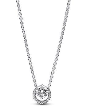 Pandora Timeless Sparkling round halo sterling silver halsband 391174C01-45