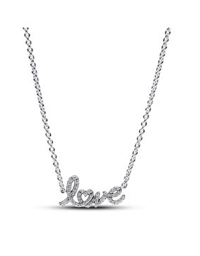 Pandora Moments Sparkling Handwritten Love Collier Necklace Sterling silver halsband 393076C01-45