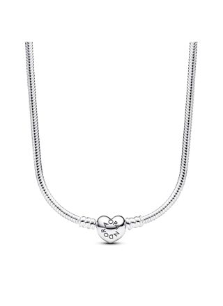 Pandora Moments Heart Clasp Snake Chain Necklace Sterling silver halsband 393091C00-45
