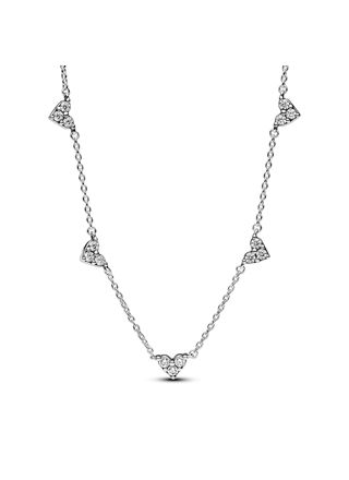 Pandora Timeless Tripple Stone heart station Sterling silver halsband 393160C01-45