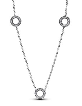 Pandora Signature Pave Circles Chain Sterling silver halsband 393162C01-50