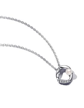 Pandora Essence Sterling silver pärl-zirkoniastenhalsband 393303C01-45