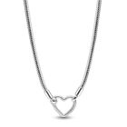 Pandora Moments Snake chain sterling silver halsband with heart clasp 393377C00-45