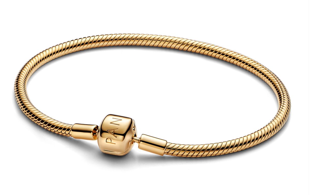 Pandora Moments Snake chain 14k gold-plated armband 563390C00-20