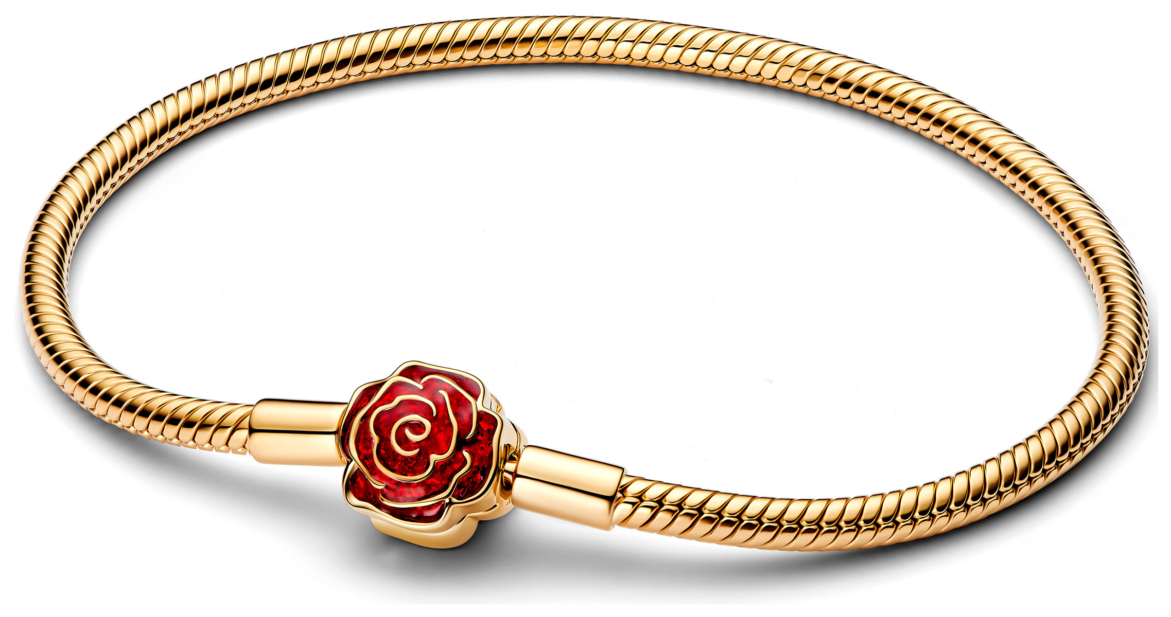 Pandora Disney Skönheten och Odjuret Förtrollad ros armband guldpläterad 564019C01-18