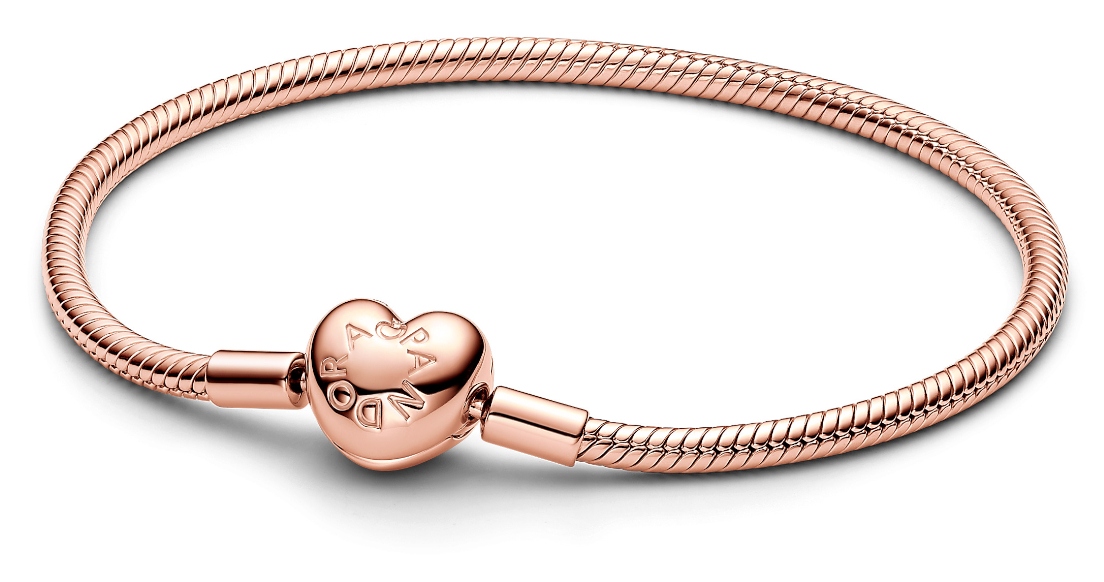 Pandora Moments roseguldpläterat armband med hjärtlås 583050C00