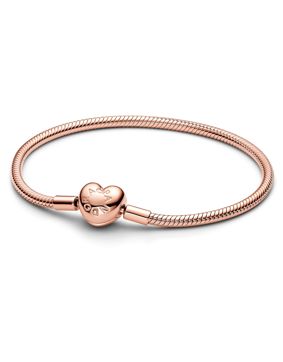 Pandora Moments roseguldpläterat armband med hjärtlås 583050C00