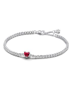 Pandora Timeless Red Sparkling Heart Sterling silver hjärtarmband 590041C02