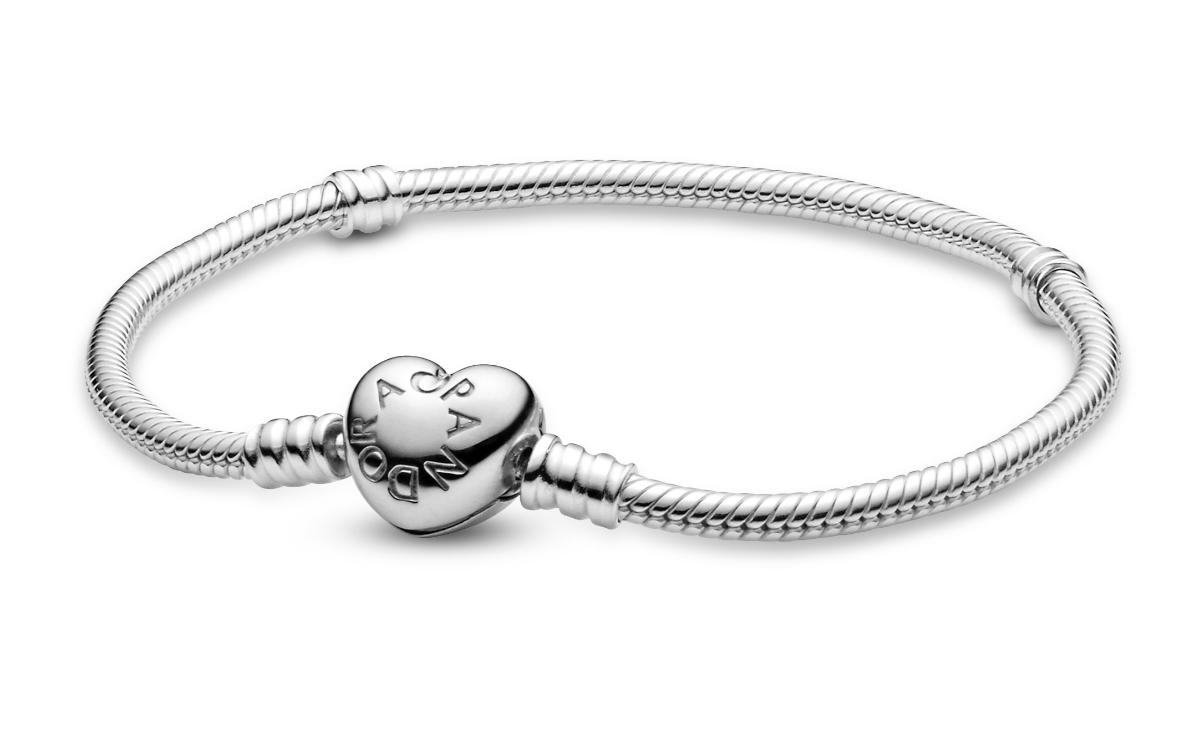 Pandora Moments Heart Clasp Snake Chain armband 590719