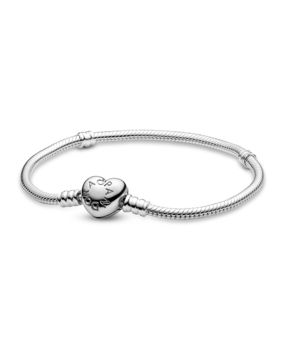 Pandora Moments Heart Clasp Snake Chain armband 590719