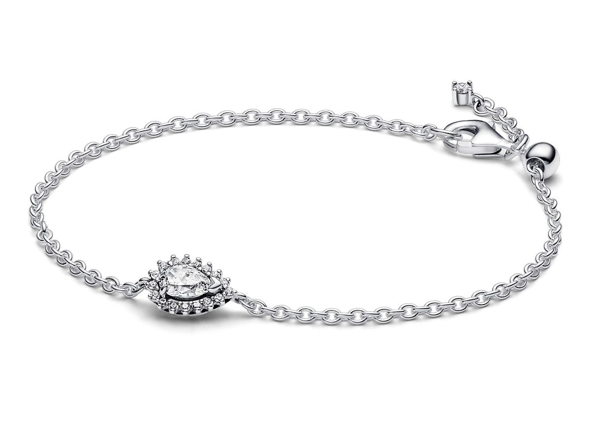 Pandora Timeless Sparkling Pear Halo Sterling silver armband 593001C01