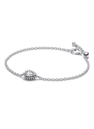 Pandora Timeless Sparkling Pear Halo Sterling silver armband 593001C01