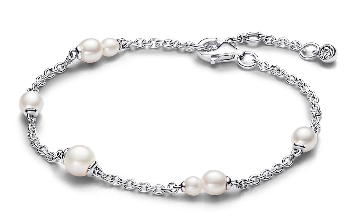Pandora Timeless Pearl Station Chain Sterling Silver pärlarmband 593172C01-16