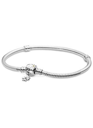 Pandora Moments Daisy Flower Clasp Snake Chain armband 598776C01