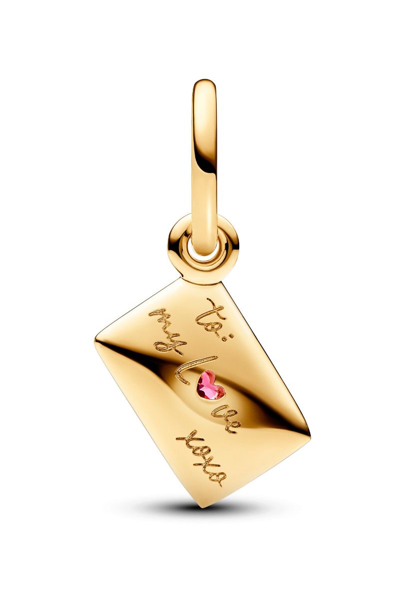 Pandora Moments Love Letter Envelope Dangle Charm-14k Gold-plated berlock 762606C01
