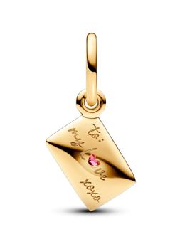 Pandora Moments Love Letter Envelope Dangle Charm-14k Gold-plated berlock 762606C01
