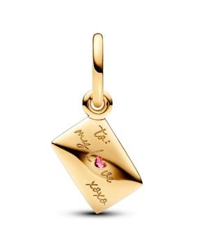 Pandora Moments Love Letter Envelope Dangle Charm-14k Gold-plated berlock 762606C01