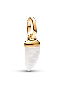 Pandora ME Shark Tooth 14k Gold-plated Bioresin man-made mother of pearl White berlock 763373C01