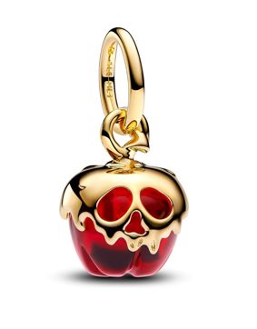 Pandora Disney x Pandora Disney Villains Evil Queen apple 14k gold-plated dangle with red Murano glass 763421C01