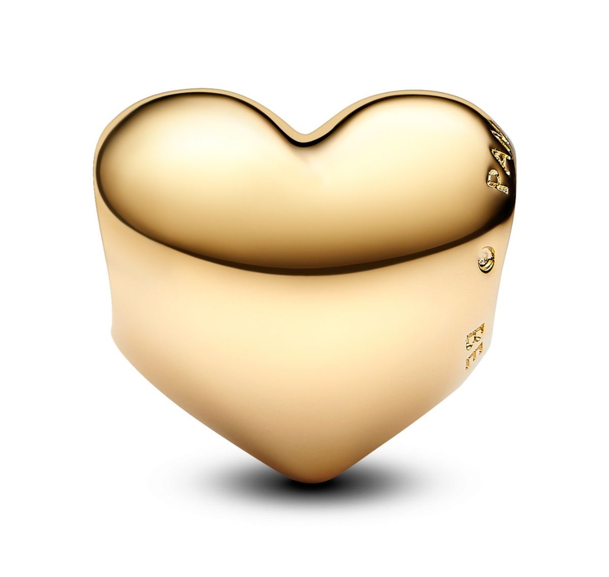 Pandora Moments Engravable medium heart 14k gold-plated berlock 763439C00