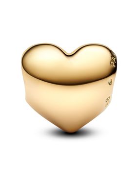 Pandora Moments Engravable medium heart 14k gold-plated berlock 763439C00
