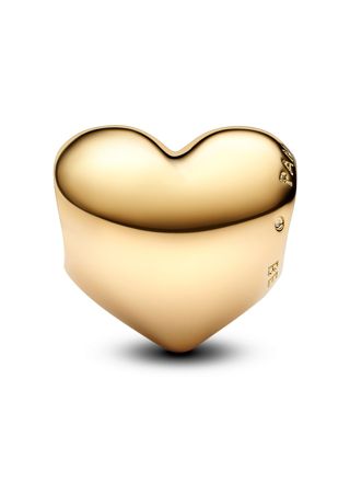 Pandora Moments Engravable medium heart 14k gold-plated berlock 763439C00