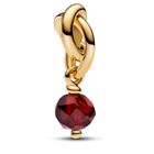 Pandora Moments 14k Gold-plated berlock with salsa red crystal 763462C01