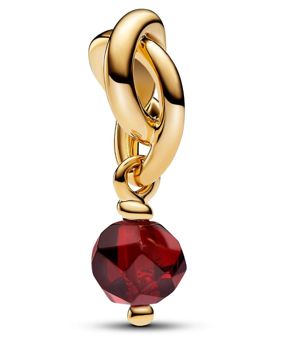 Pandora Moments 14k Gold-plated berlock with salsa red crystal 763462C01