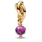 Pandora Moments 14k Gold-plated berlock with sweet grape purple crystal 763462C02