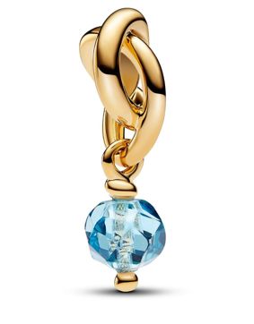 Pandora Moments 14k Gold-plated berlock with sea aqua blue crystal 763462C03