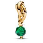 Pandora Moments 14k Gold-plated berlock with royal green crystal 763462C05