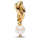 Pandora Moments 14k Gold-plated berlock with treated white freshwater cultured pearl 763462C06