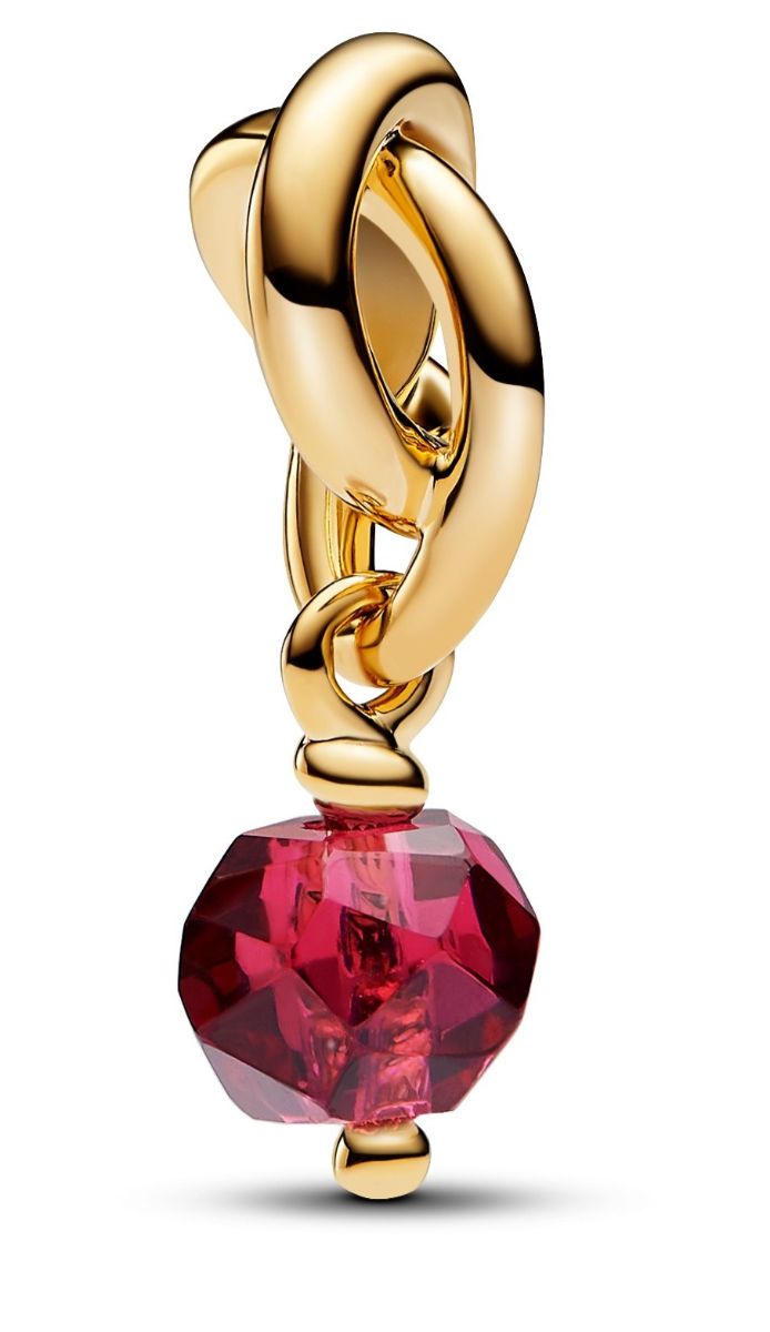 Pandora Moments 14k Gold-plated berlock with true red crystal 763462C07