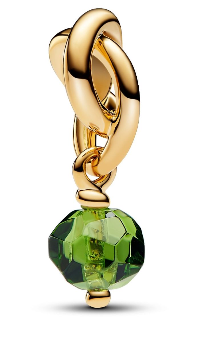 Pandora Moments 14k Gold-plated berlock with spring green crystal 763462C08
