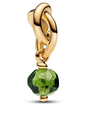Pandora Moments 14k Gold-plated berlock with spring green crystal 763462C08