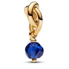 Pandora Moments 14k Gold-plated berlock with princess blue crystal 763462C09