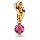 Pandora Moments 14k Gold-plated berlock with phlox pink crystal 763462C10