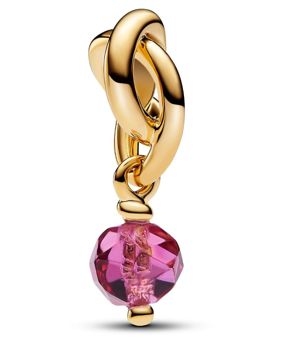 Pandora Moments 14k Gold-plated berlock with phlox pink crystal 763462C10