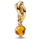 Pandora Moments 14k Gold-plated berlock with honey coloured crystal 763462C11