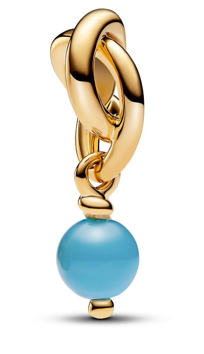 Pandora Moments 14k Gold-plated berlock with capri blue crystal 763462C12