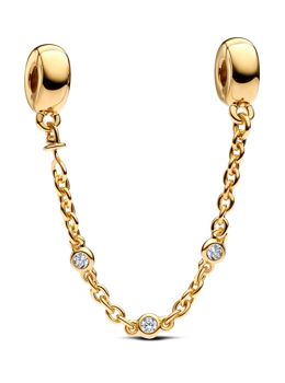 Pandora Moments 14k gold plated safety chain cz 763515C01-05